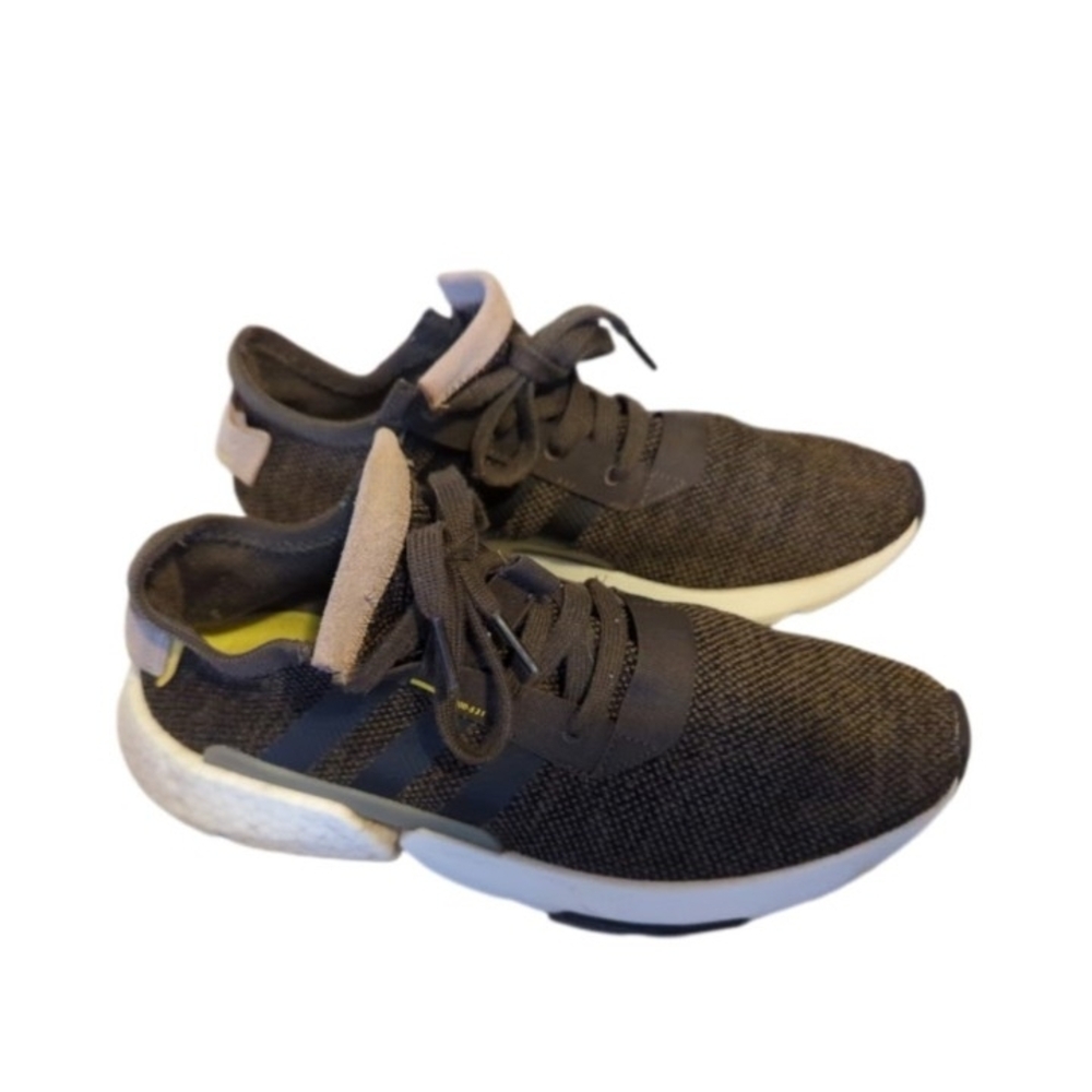 Adidas Charcoal and Cream Sneakers